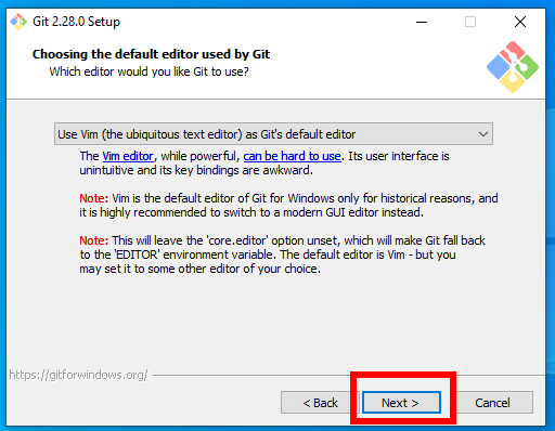 Git Windows Instalace - Editor