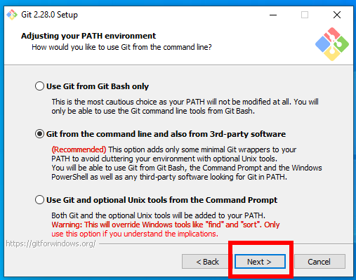 Git Windows Instalace - Path